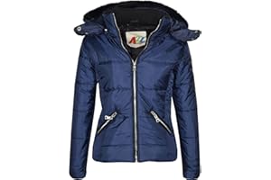 A2Z 4 Kids® Enfants Filles Veste Designer Élégant Cropped Rembourré Puffer Bulle Fourrure Col Matelassé Chaud Épais Manteau Vestes Âge 3-13 Ans