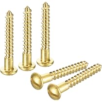 Vis En Laiton Pour Bois 100 Pièces - M1.6 X 8mm - Tête Fraisée à Fente - Neuf