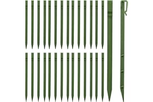 YOEYANG DUDNJC 30 estacas de anclaje de plástico para jardín, estacas de suelo resistentes, estacas de paisaje para mantener la red de jardín hacia abajo, bordes de césped de tela de paisaje y cubierta de