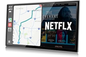 LAMTTO 3 en 1 Net-flix Carplay Voiture avec Youtube Tiktok Spotify, 9 Pouces Tactile Ecran Android Auto Caméra de Recul GPS Navigation Assistant Vocal Bluetooth AUX FM OTA