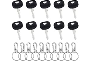 POPAPIE 10 Stück Baumaschinen Schlüssel Set,14603 Zündschlüssel,Baumaschinenschlüssel,Zündschlüssel set mit 10 Schlüsselanhänger Kompatibel für Minibagger Stapler Radlader Traktoren