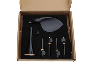 SHESSTILL 1set Violin Kit Zubehör 4/4 Ebenholz Saitenhalter für Violine Wirbel Kinnhalter Feinstimmer