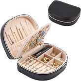 FuninCrea Jewelry Box for Women Mini PU Leather Travel Jewelry