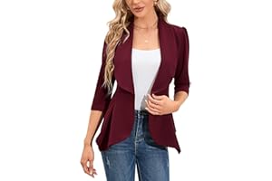 Clearlove Blazer Donna Elegante Business Blazer 3/4 Maniche Lunghe Slim Fit Primavera Giacca