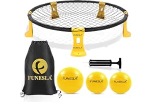 Funesla Spike Game Set Strikeball Standard 3 palle Kit - Aggiornato Spike Ball Gioco Net Game per il Beach Backyard Park e Indoor