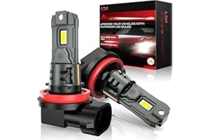 AUXIRACER Bombilla H11 LED 25000LM,H8 H9 Faro Delantero del Coche,Diseño perfecto 1:1 Escala Kit de Conversión Halógena 12V, 6500K Blanco de Potencia