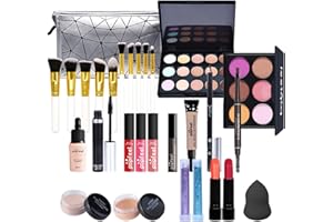 SONGQEE All In One Makeup Set, Makeup-Geschenkset für Frauen Anfänger - Kosmetiktasche mit Lidschatten Palette, Creme Concealer, Lippenstift, Mascara, Pinsel usw - für unterwegs, zum Reisen und Verschenken