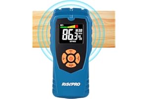 RISEPRO Pinless Non-Destructive Wood Moisture Detector Scanner for Firewood, Wall, Masonry, Softwood and Hardwood