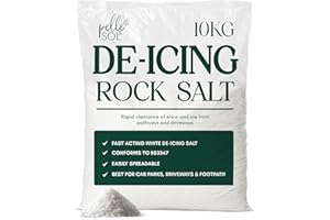 Pelle & Sol 10kg Rock Salt - Fast-Acting Deicing Salt for Melting Snow and Ice on Driveways, Paths & Roads - Rocksalt for Winter Safety - Snow Essentials, Prevents Freezing in Garden, Safe on Surfaces