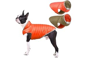 ABRRLO Giacca invernale per cani, impermeabile, riflettente, senza maniche, reversibile