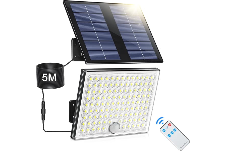 Realky foco solar con sensor y mando, IP65