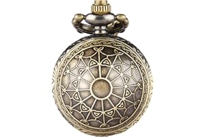 JewelryWe Montre de Poche Gousset Retro Toile d'Araignée Quartz Alliage Chaîne Collier Pendentif Longueur 80cm pour Homme Femme avec Sac Cadeau