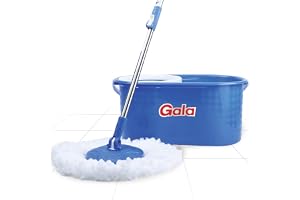 Gala Aqua Spin Mop with 4 Wheels & Big Bucket with 2 Microfiber Refills, Floor Cleaning Mop with Bucket, pocha for Floor Clea