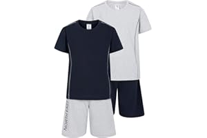 NORTH EAST Boys 2 Pack Short Pyjamas Nightwear PJ Sets Twin Pack 9 10 11 12 13 14 15 16 Years