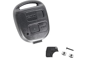 VAILIKEY 2 Buttons Car Key Fob Cover For Toyota RAV4 Yaris Corolla Avensis Prado Celica Camry Echo Pixis Estima Celica Rush Land Cruiser T-oyota Remote Car Key Shell with Rubber Pad No Blade