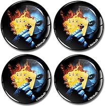 4 X YOU.S Nabenkappen Silikon Aufkleber 65,0 Mm - Totenkopf Emblem Rot Silber