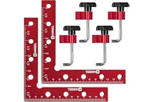 90 Grad Positionierwinkel, HARDELL 2 Stück Winkelspanner 14 x14 cm, Winkel Klemme für Boxen Bilderrahmen Regalschränke, Professionelle Holzbearbeitungswerkzeuge für Heimwerken, Handwerk