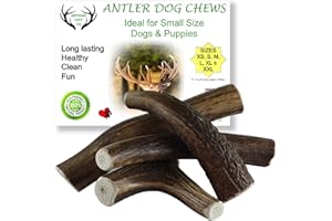 ARTISAN GIFT CO Przekąska dla psa, poroże jelenia, przekąska do żucia, 100% naturalna (S, Sarna - 4st)