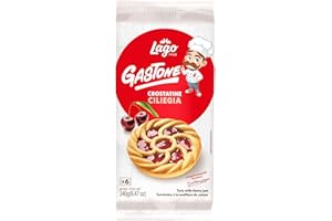 Lago 1968, Le Merende di Gastone Crostatine alla Ciliegia 6x40g, Incartate Singolarmente, Confettura di Ciliegie, Merenda Bambini, Senza Olio di Palma