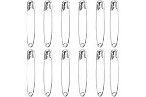 Topolenashop 12 Pezzi Spille Da Balia, 56 Mm Acciaio Inossidabile, Accessori Da Cucito, Fisso Abbigliamento, Artigianato