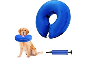 Lixiluxia Hundekragen, aufblasbar, Anti-Lecken, Erholungshalsbänder zur Wundheilung und Verhinderung von Beißen oder Kratzern (Blau L)