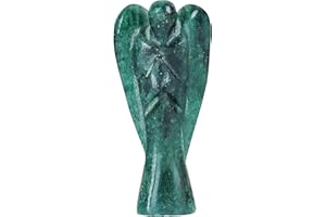 FASHIONZAADI Aventurina verde Piedra preciosa Ángel Guardián Ángeles de bolsillo Estatuilla para Reiki Curación Estatua de cristal Tallado a mano Chakra Equilibrio Cristales de amor Tamaño: - 50-60 Mm Abr.