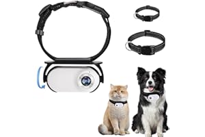 Kamera z obrożą dla Kota, Obroża z Lokalizatorem Psa HD 1080P, Mini Kamera Akcji do Nagrywania Wideo Wewnątrz i na Zewnątrz, Nie Wymaga Wi-Fi, Artykuły dla Zwierząt (WHITE)