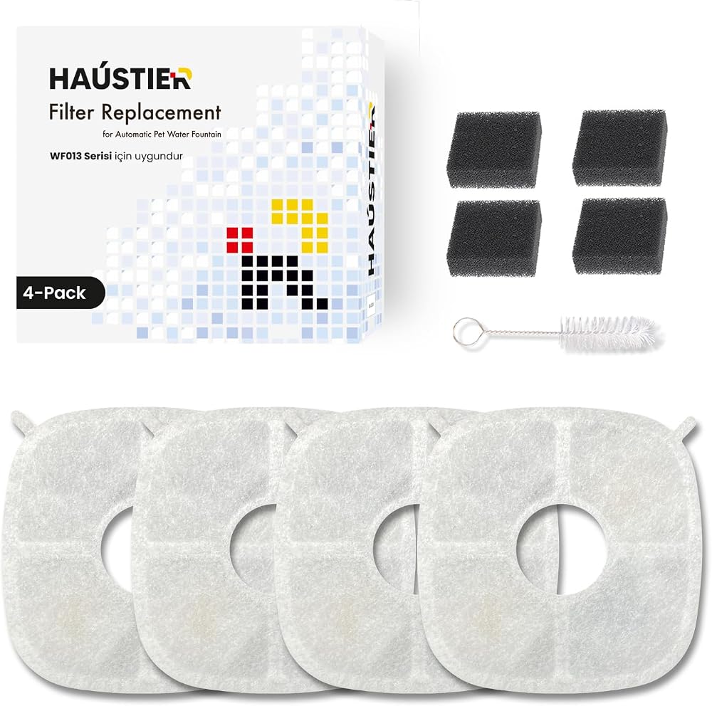 Haustier WF013 Otomatik Seramik Kedi Su Sebili için Filtre Seti (4 Adet)