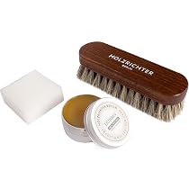 HOLZRICHTER Berlin Glattlederpflege-Set No 2-4 (L) 85 Ml – Made In Germany, Mit Bürste & Tuch