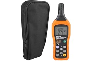 JEANOKO Termómetro de mano de alta confiabilidad Higrómetro profesional Medidor de humedad de temperatura estándar para obras de construcción para oficinas