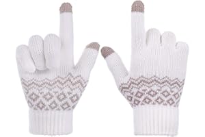 SHOLOV Guanti invernali, guanti invernali caldi tattili antiderapant super morbidi guanti lavorati a maglia sport inverno guanti ciclismo ciclismo moto per uomo donna