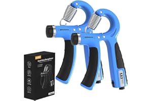 U-VKK Hand Grip,Antebrazos Fortalecer con FuncióN de Conteo,Fortalecedor de Agarre con Resistencia Ajustable 5-60kg,Fortalecedores de Mano para Entrenar El Agarre,Dedos, La MuñEca Negro