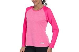 AjezMax T-Shirt de Course Femme à Manches Longues Tops UPF 50+ Entraînement Hauts Séchage Rapide pour extérieur, la randonnée, la Gymnase