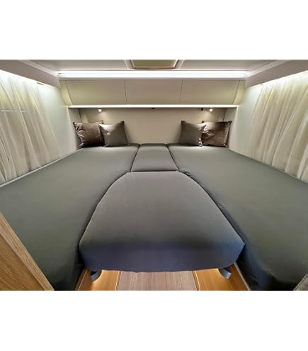Luxus-Spannbetttuch Aus Perkal (Poly-Baumwolle) Für Swift-Wohnwagen Inselbett, Doppelbett, Weiß