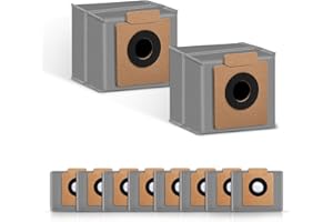 AGOOG 10 Pack Dust Bags for Eufy Clean X8 Pro / X10 Pro Omni Robot Vacuum Self-Empty Station, Large Capacity Disposable Replacement Bag Accessories Part