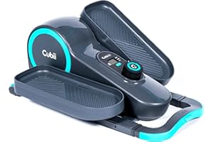 Cubii GO - Ejercitador de pedal de bicicleta elíptica para debajo del escritorio, con pantalla LCD de seguimiento de fitness, resistencia ajustable, trabajo desde casa, ruedas integradas y mango