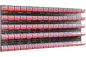 BOTLE Lot de 80 boîtes avec couvercle et étagère murale 160 x 80 cm