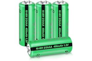 Akumulatory NIMH 1,2V 2/3AAA (nie AAA) 400 mAh, do lamp słonecznych,4 sztuk, PKCELL, (2/3AAA jest krótszy niż bateria AAA)