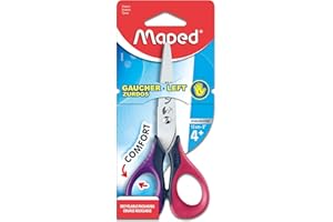 Maped - Ciseaux Enfants Gauchers avec Anneaux Souples et Ergonomie 3D - Ciseaux Scolaires Sensoft 13 cm dès 4 Ans - Pour Maternelle et Primaire - Coloris Aléatoire, 13 cm