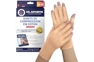DR. ARTHRITIS Gants Arthrose Beige Conçus par des Médecins/Mitaines de Compression Gants Pour Arthrose Femmes Hommes/Gants Anti Arthrose Soulagement Arthrite, Raynauds, Tunnel Carpien (Taille M)