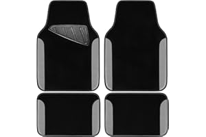 CAR PASS Rainbow Lot de 4 Tapis de Voiture imperméable et Universel avec Revers antidérapant pour SUV, camionnettes, berlines, camions, Automobile (Noir et Gris)