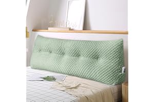 WUIOYNF Weiches Keilkissen Bett Großes Rückenkissen, bequem und stützend, Lesekissen Wandkissen Lendenkissen für Couch und Betten, Stützkissen, Nackenkissen mit abnehmbarem Bezug(Grün-100x20x50cm)