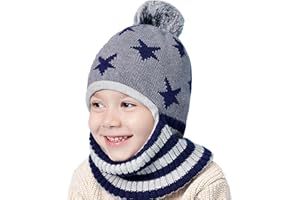 Vivi Idee Kinder Schlupfmütze Schalmützen Sturmhaube Balaclava für Kinder ab 4 Jahre Fleece Wollmütze Strickmütze Wintermütze Jungen