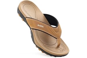 HAOLIRA Men's Surfing Flip Flop Leather Arch Support Summer Holiday Beach Sports Thong Sandals for Indoor Outdoor Comfort Casual Plantar Fasciitis Slippers