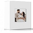 SWIUKPHE Photo Album 4x6 with 100 Pockets, Slip-in Picture Albums, Linen Cover Memory Book with Front Window, White Page Vertical Photo Book for Wedding, Family, Anniversare, Baby, Vacation
