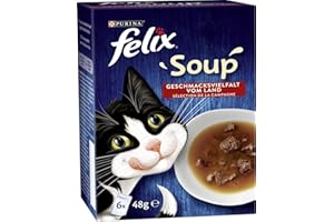 PURINA Felix Soup Soup Lot de 6 soupes pour chat Variété de saveurs du pays 6 x 48 g
