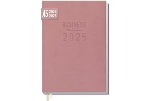 ‎HÄFFT Häfft® Business-Timer 2024/2025 A5 "Altrosa" Buchkalender 18 Monate: Juli 2024 bis Dez. 2025 - Terminplaner, Wochenkalender, Terminkalender, Wochenplaner - nachhaltig & klimafreundlich