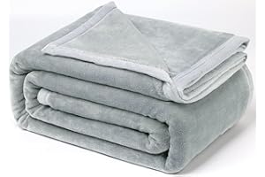 KANKAEU Coperta Pile 200x230 cm, 380GSM Plaid di Lana Super Morbida e Delicata, Plaid Pile, Coperta Pile Singolo, Coperta Come Coperta Divano, Coperta di Flanella, Plaid Divano, Grigio Chiaro