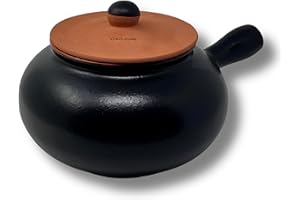 Toocook Cuoci Patate e Castagne in Terracotta Cucina Semplice Naturale No Grassi e senza alterare le proprietà del cibo Made in Italy 100% (Nero)