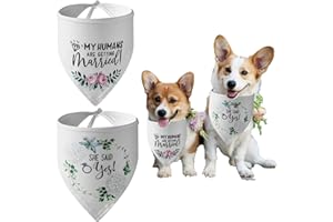Engagement Gifts, YUDANSI Engagement Dog Bandanas 2 Pack, Wedding Pet Scarf, My Humans are Getting Married Gift to Dog Lover, Engagement Props for Dog Dress up, Small Medium Large Breed Sized Dog
